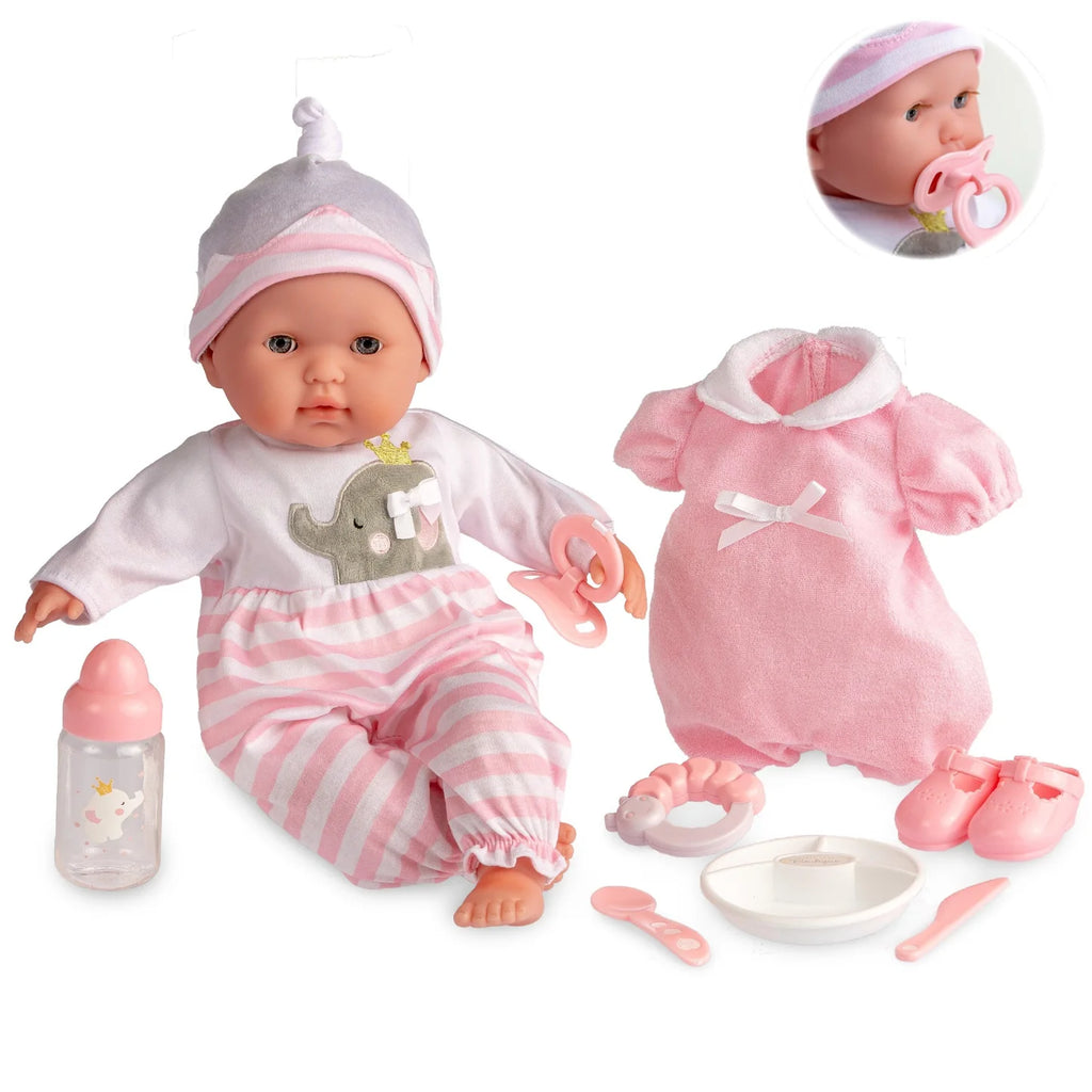 JC Toys Berenguer Boutique 15" Soft Body Baby Doll gift set
