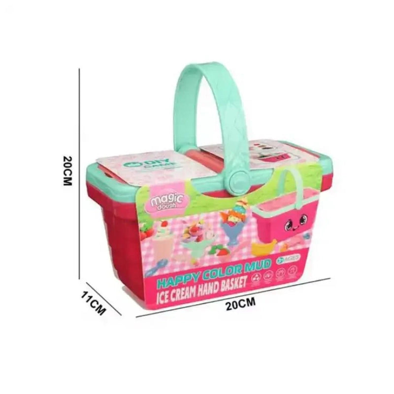 Magic Dough Happy Color Mud Pizza Hand Basket