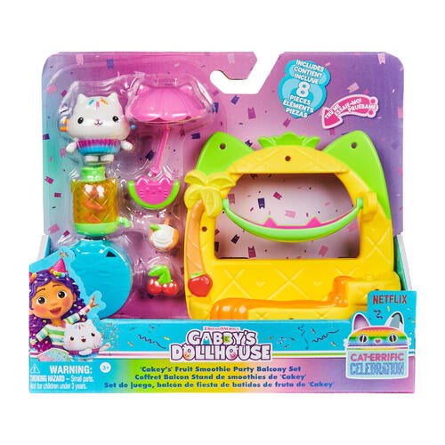 Gabby's Dollhouse Cakey's Fruit Smoothie Party Balcony Set