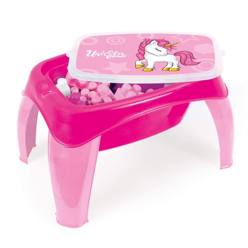 Dolu Unicorn Activity Table with 30 Jumbo Blocks