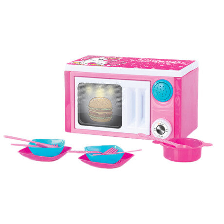 Dolu Unicorn Pink Microwave Oven and Accessories