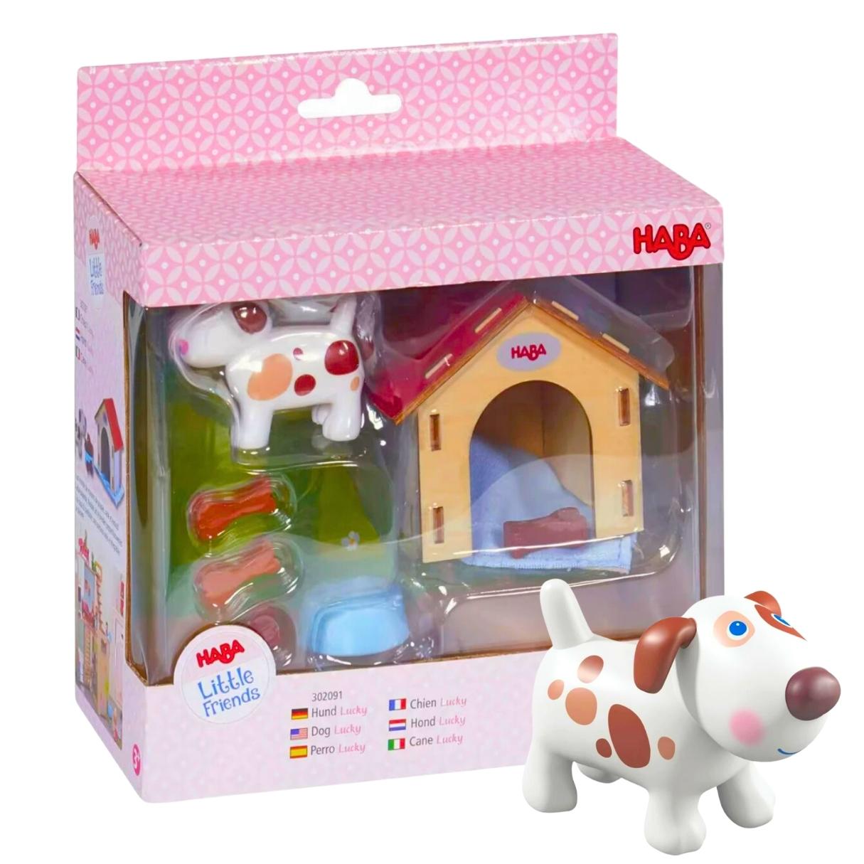 HABA Little Friends Dog Lucky with Doghouse toy set