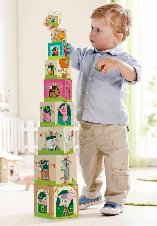 HABA On the Farm Stacking Cubes toy set