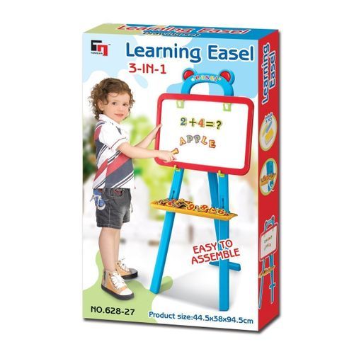 Kidzone 3-in-1 Educational Magnetic White Chalk Board Learning Easel set