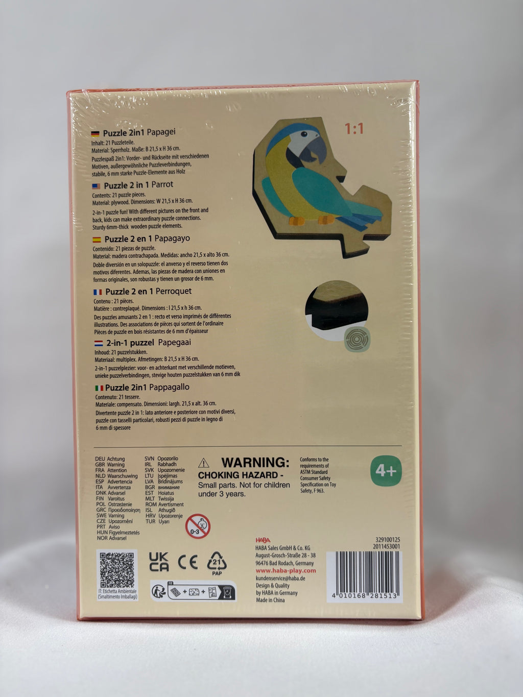 HABA Parrot 2-in-1 Wooden Puzzle